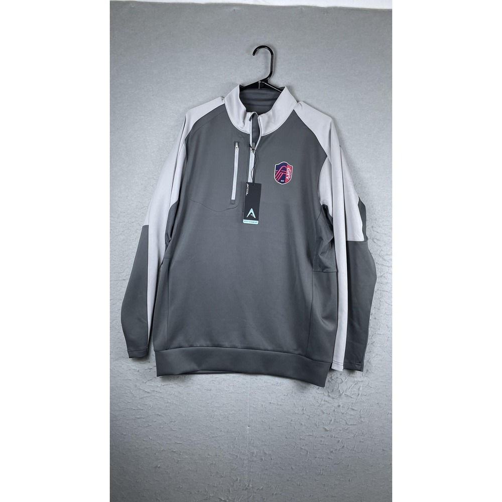 St Louis City SC Jacket‎ Mens XL Gray MLS Soccer Antigua Quarter Zip Pullover